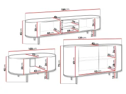 Stuemøbelsæt Comfivo Livtena (Sort marmor + Sort)