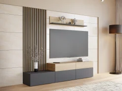 Stuemøbelsæt Comfivo Munium I (Grafit + Egetræ)