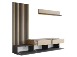 Stuemøbelsæt Comfivo Munium I (Grafit + Egetræ)