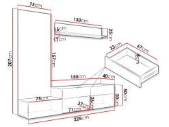 Stuemøbelsæt Comfivo Munium I (Grafit + Egetræ)