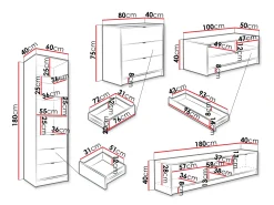 Stuemøbelsæt Comfivo Papilio VII (Hvid)