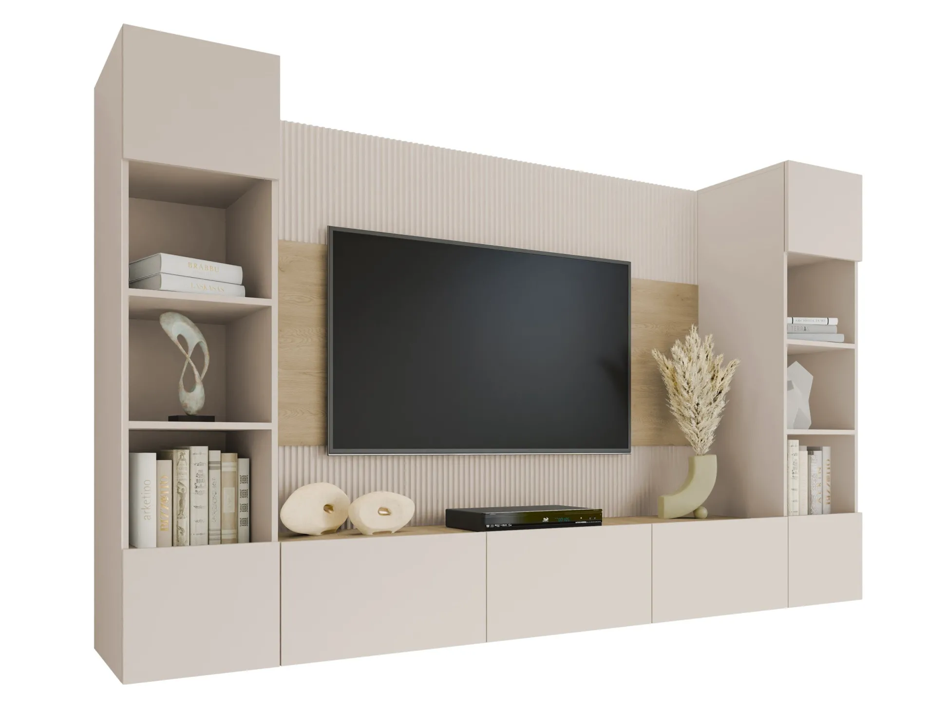 Stuemøbelsæt Comfivo Salix I (Beige + Egetræ)