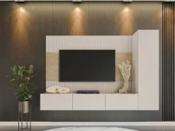 Stuemøbelsæt Comfivo Salix VI (Beige + Egetræ)