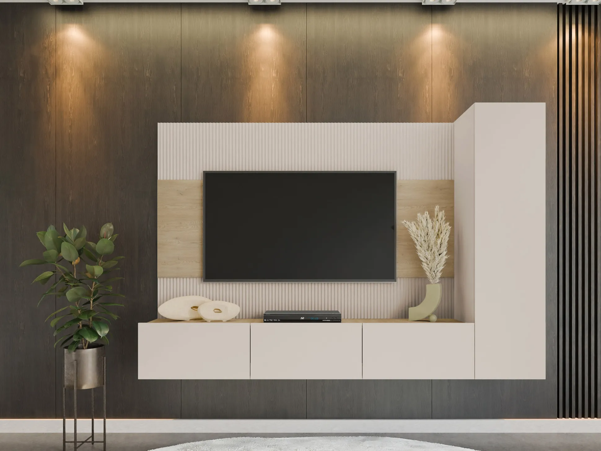 Stuemøbelsæt Comfivo Salix VI (Beige + Egetræ)