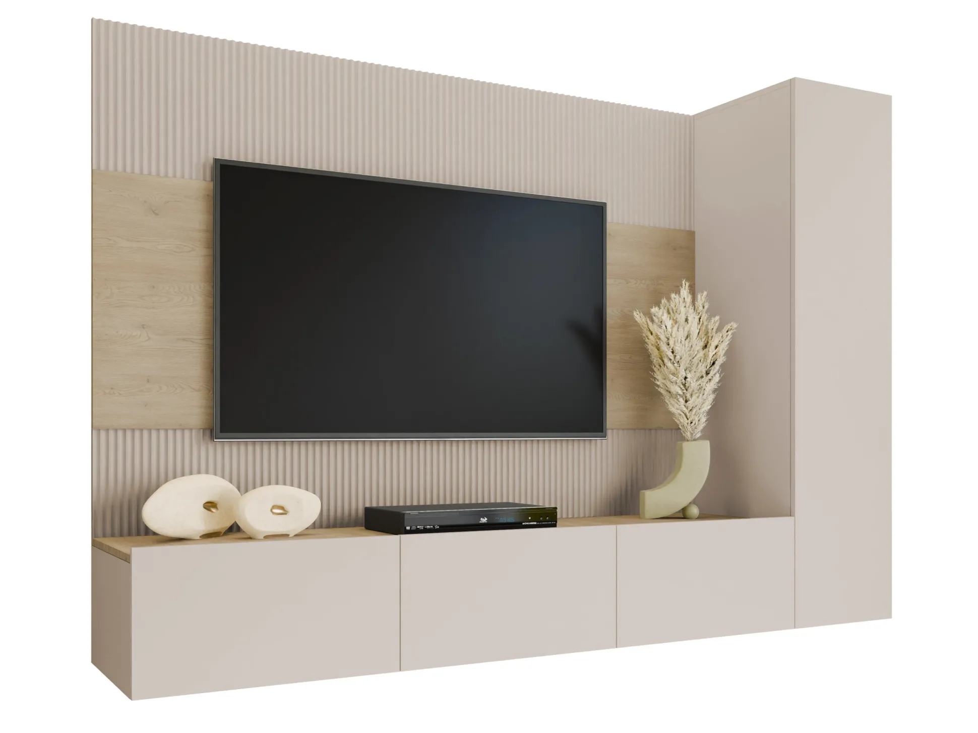 Stuemøbelsæt Comfivo Salix VI (Beige + Egetræ)