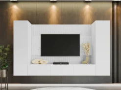 Stuemøbelsæt Comfivo Salix V (Hvid + Hvid marmor)