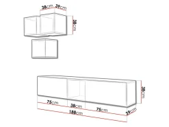 Stuemøbelsæt Corbele 113 (Hvid)