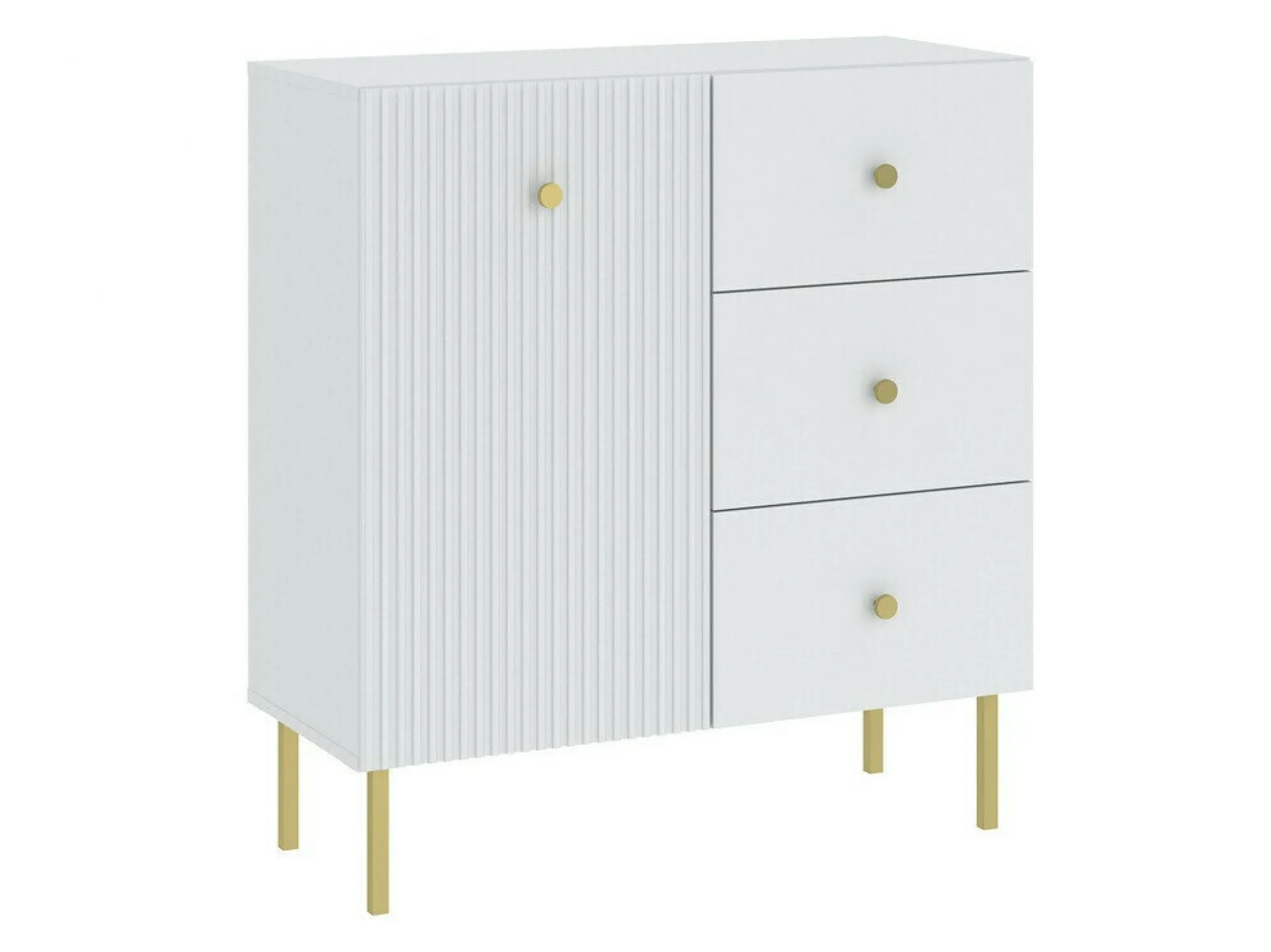 Stuemøbelsæt Etliva 109 (Hvid + Gylden)