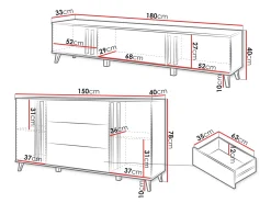 Stuemøbelsæt Facetor III (Grafit)