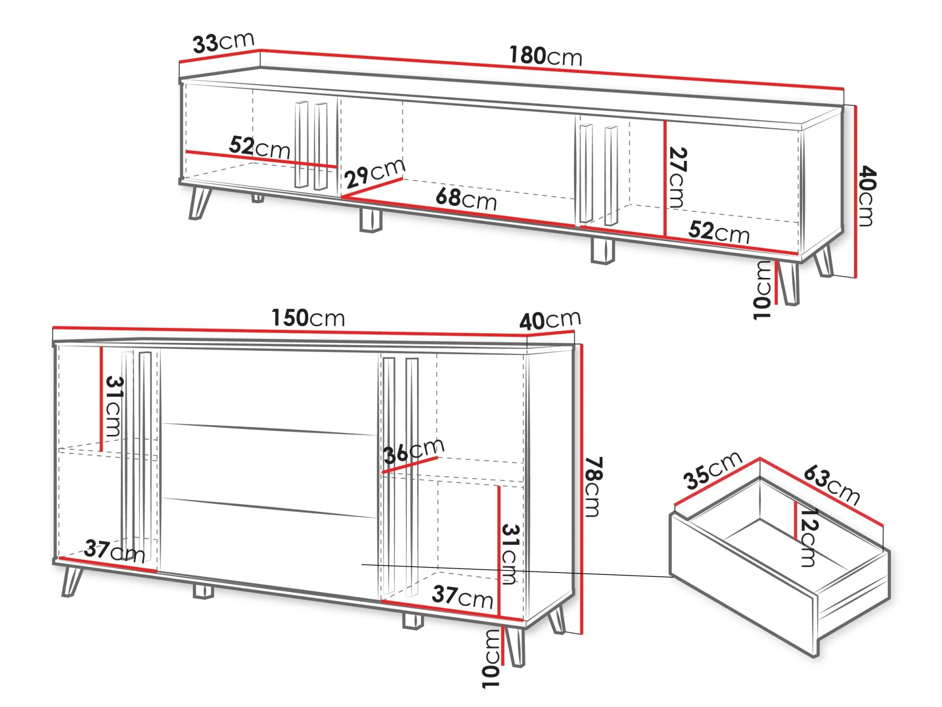 Stuemøbelsæt Facetor III (Grafit)