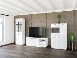 Stuemøbelsæt Fivale 112 (Glansfuld hvid + Hvid)