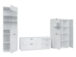 Stuemøbelsæt Fivale 112 (Glansfuld hvid + Hvid)