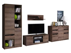 Stuemøbelsæt Fivelbo 117 (Kloster eg + Blank sort)