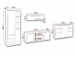 Stuemøbelsæt Fivelbo 117 (Kloster eg + Blank sort)
