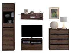 Stuemøbelsæt Fivelbo 115 (Kloster eg + Blank sort)