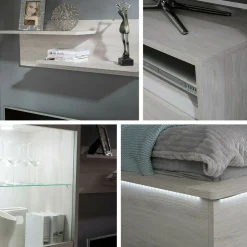 Stuemøbelsæt Fivelbo 115 (Kloster eg + Blank sort)