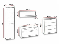 Stuemøbelsæt Fivelbo 115 (Kloster eg + Blank sort)