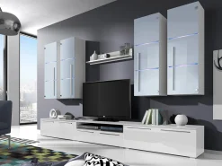 Stuemøbelsæt Flos (Hvid + Glansfuld hvid)