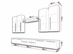 Stuemøbelsæt Flos (Hvid + Glansfuld hvid)