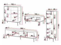 Stuemøbelsæt Flosoru 109 (Valnød + Sort)