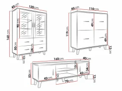 Stuemøbelsæt Larfloi 113 (Wotan eg + Sort)