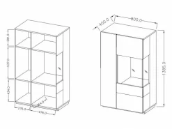Stuemøbelsæt Livlore 109 (Matera grå + Wotan eg)