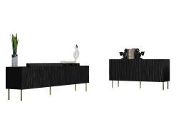 Stuemøbelsæt Lorelbo 104 (Sort + Gylden)