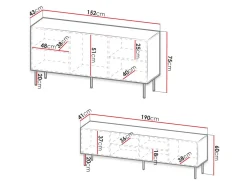 Stuemøbelsæt Lorelbo 104 (Sort + Gylden)