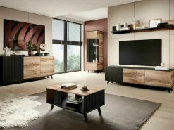 Stuemøbelsæt Luelia 107 (Sort + Wotan eg)