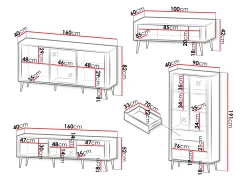 Stuemøbelsæt Lufela 120 (Kashmir + Valnød)