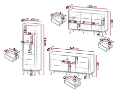 Stuemøbelsæt Lufela 122 (Kashmir + Valnød)