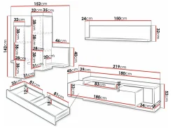 Stuemøbelsæt Lutiva 100 (Hvid + Beton)