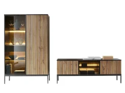 Stuemøbelsæt Manal I (Sort + Wotan eg)