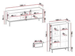 Stuemøbelsæt Manal I (Sort + Wotan eg)