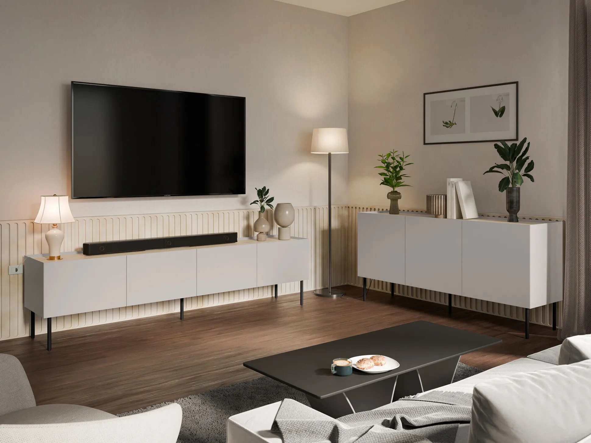 Stuemøbelsæt Melbela 109 (Kashmir + Egetræ)