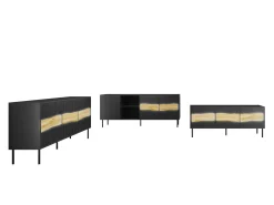 Stuemøbelsæt Monevare 105 (Sort + Wotan eg)