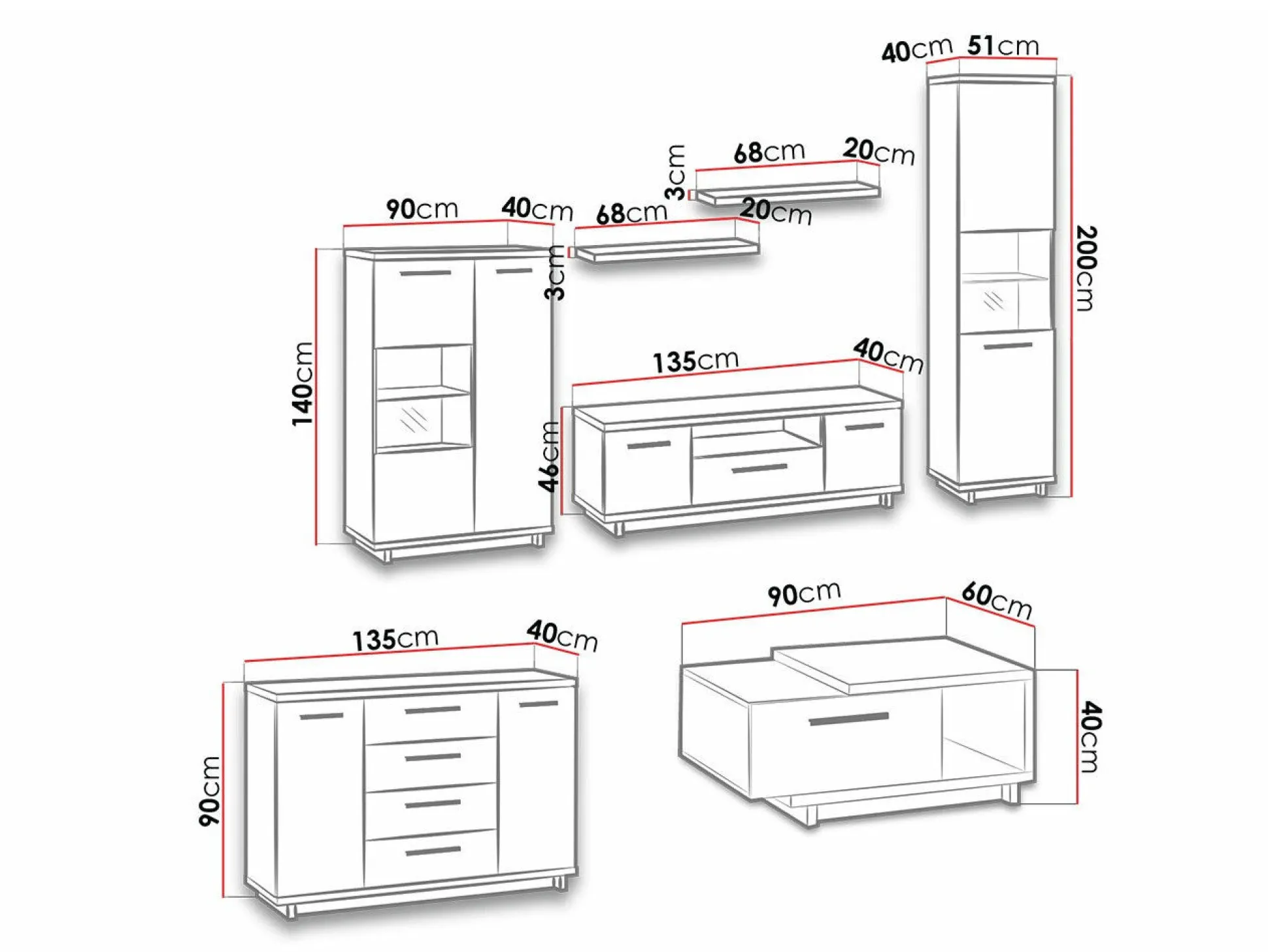 Stuemøbelsæt Morlira 115