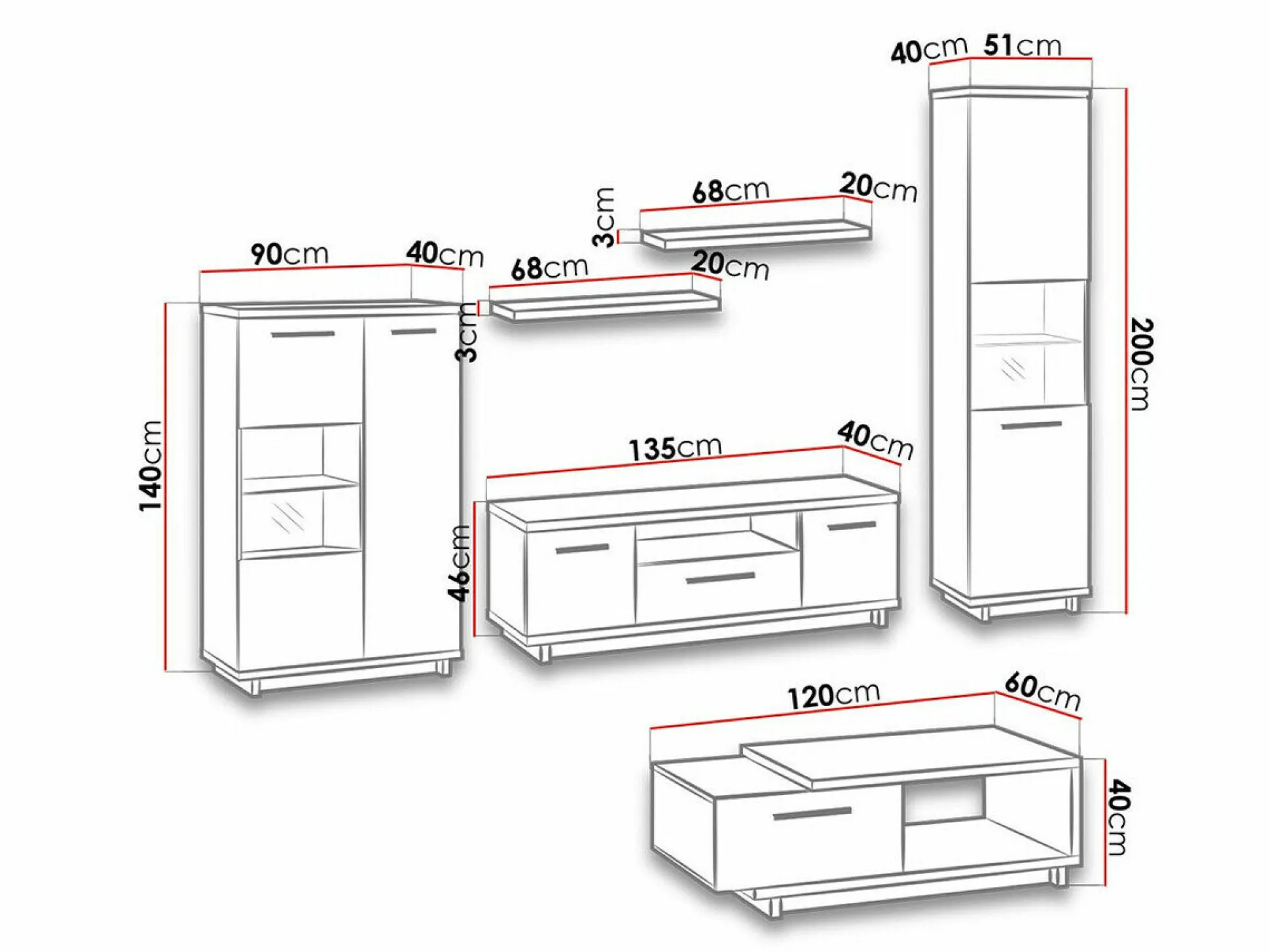 Stuemøbelsæt Morlira 114