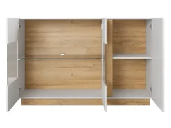 Stuemøbelsæt Novbela 114 (Hvid + Glansfuld hvid + Grandson eg)