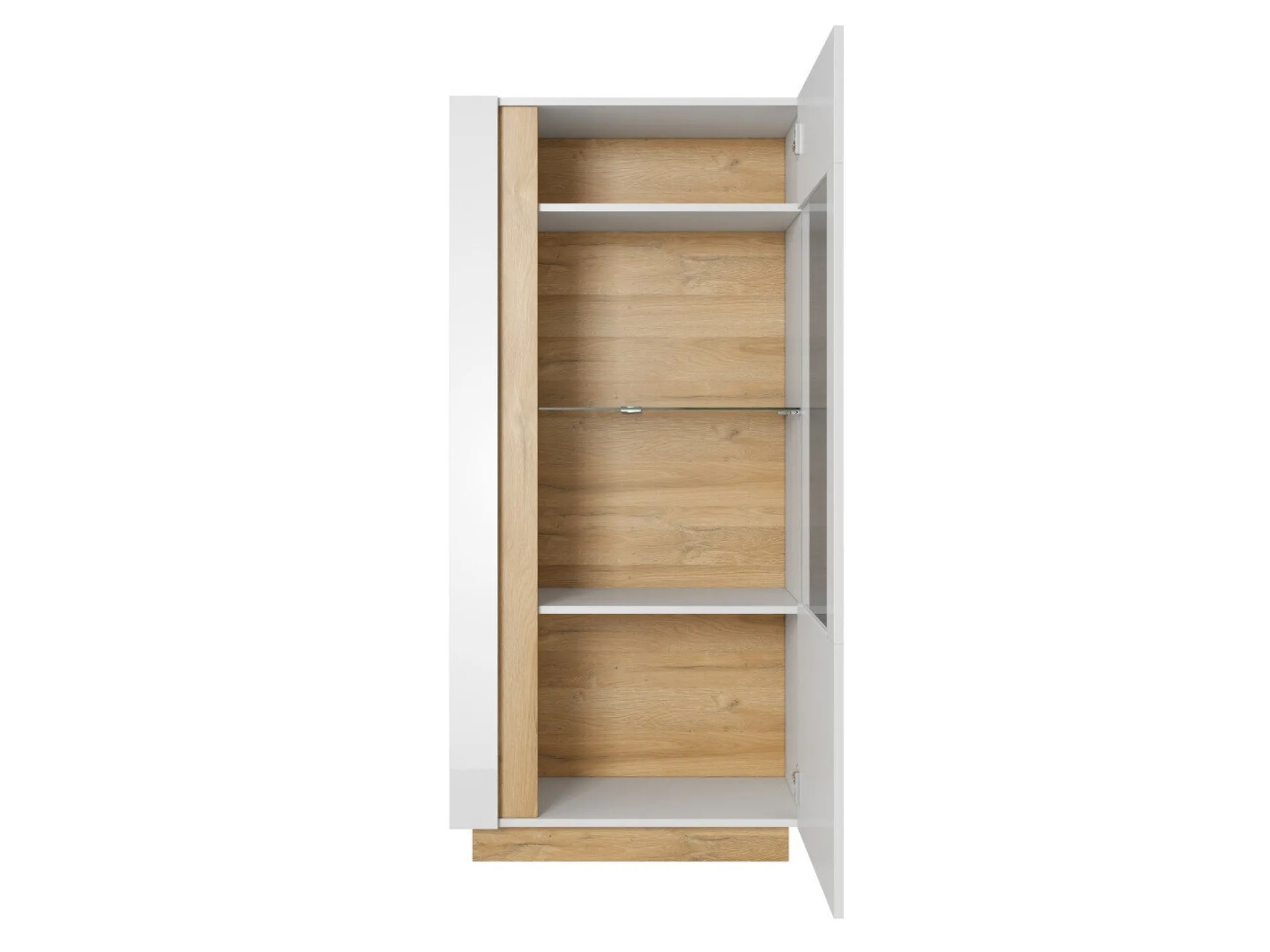 Stuemøbelsæt Novbela 113 (Hvid + Glansfuld hvid + Grandson eg)