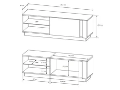 Stuemøbelsæt Novbela 113 (Hvid + Glansfuld hvid + Grandson eg)