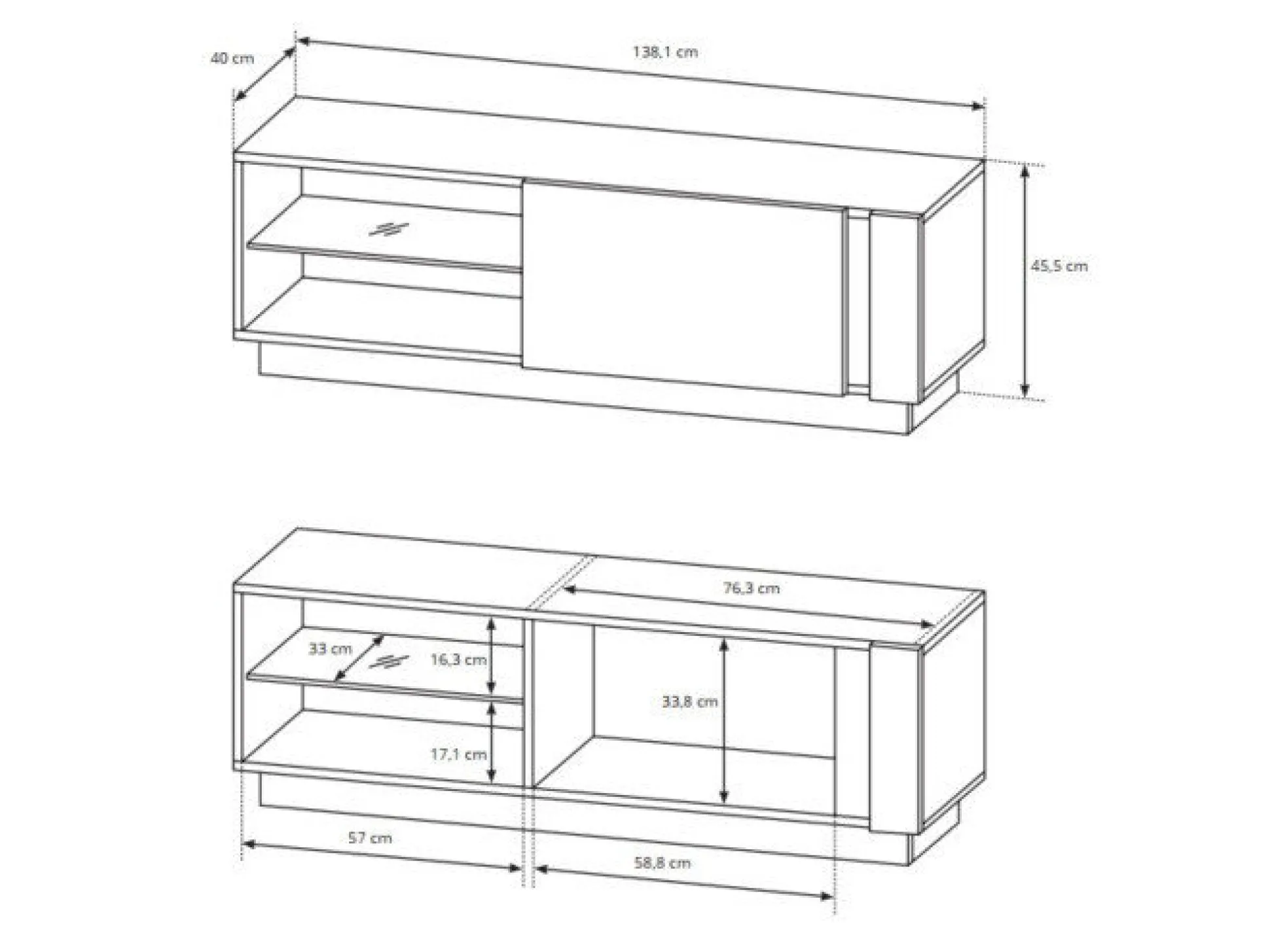 Stuemøbelsæt Novbela 113 (Hvid + Glansfuld hvid + Grandson eg)