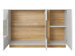 Stuemøbelsæt Novbela 113 (Hvid + Glansfuld hvid + Grandson eg)