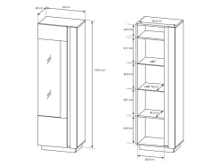 Stuemøbelsæt Novbela 113 (Hvid + Glansfuld hvid + Grandson eg)