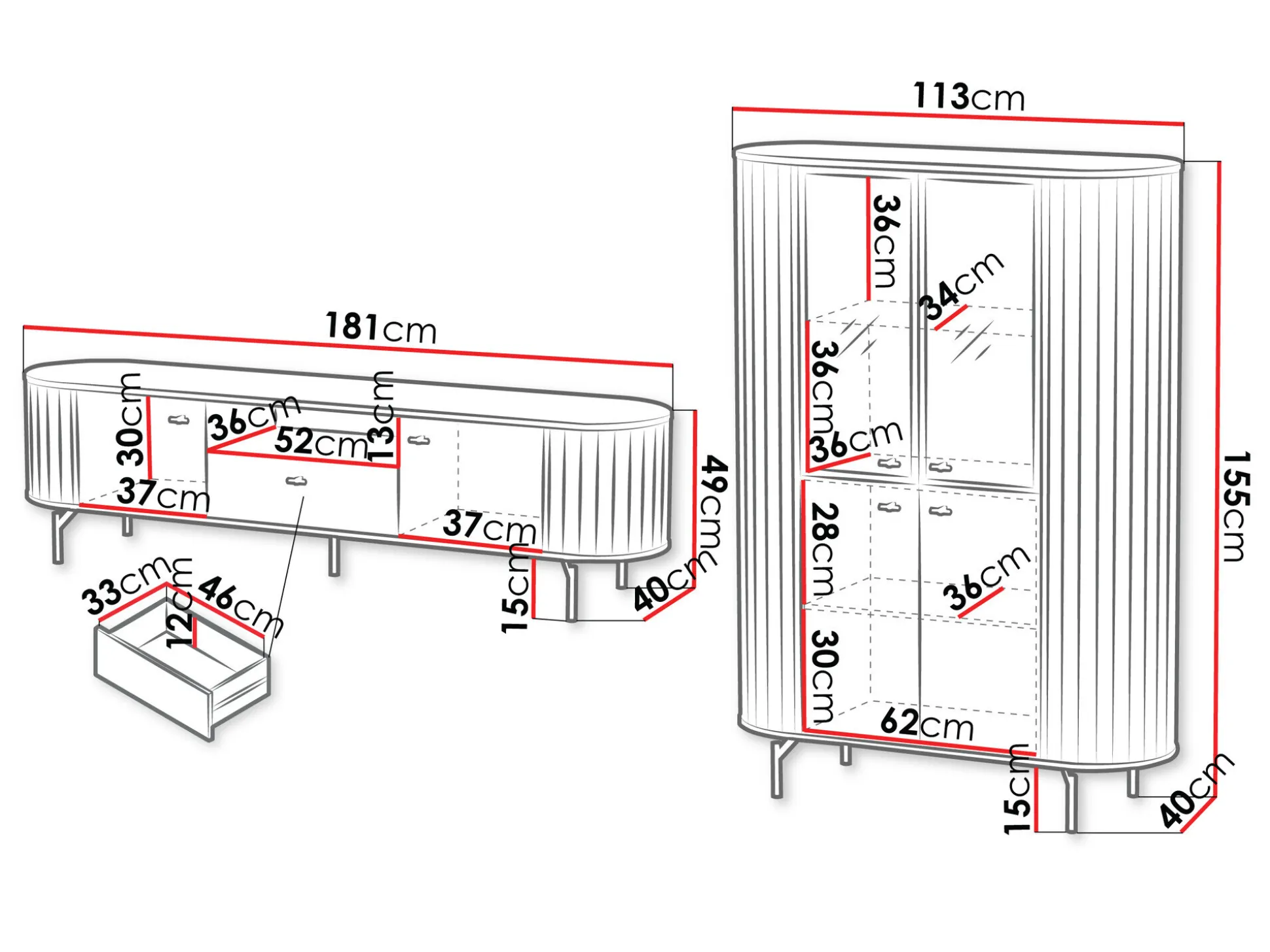 Stuemøbelsæt Novmono 108 (Sort)