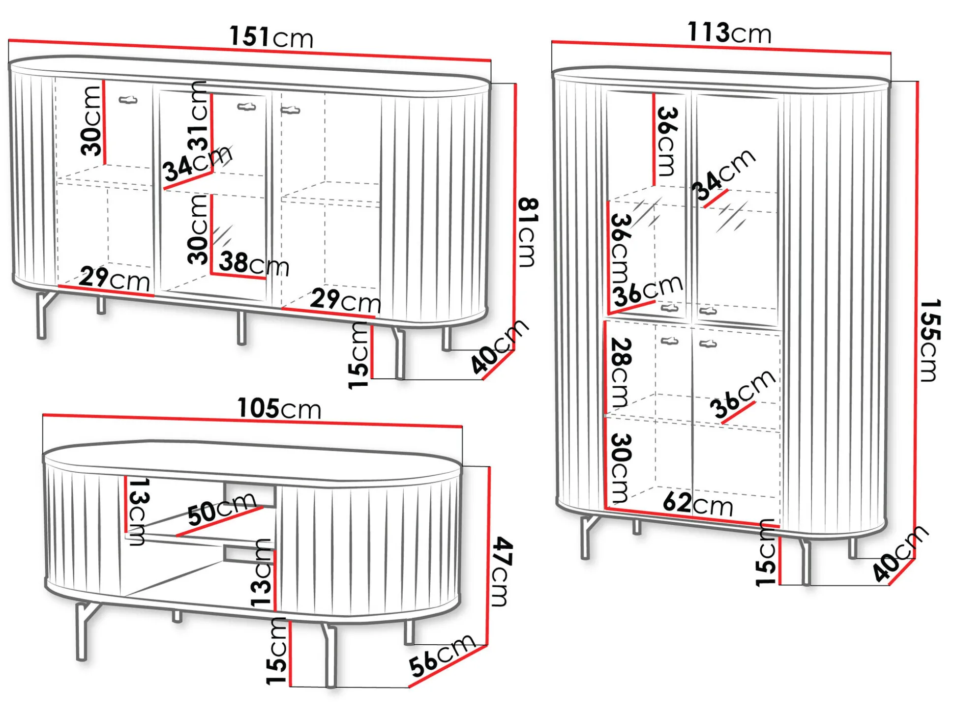 Stuemøbelsæt Novmono 111 (Sort)
