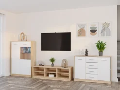 Stuemøbelsæt Novsore 165 (Sonoma eg + Hvid)