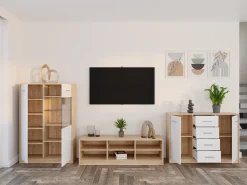 Stuemøbelsæt Novsore 165 (Sonoma eg + Hvid)