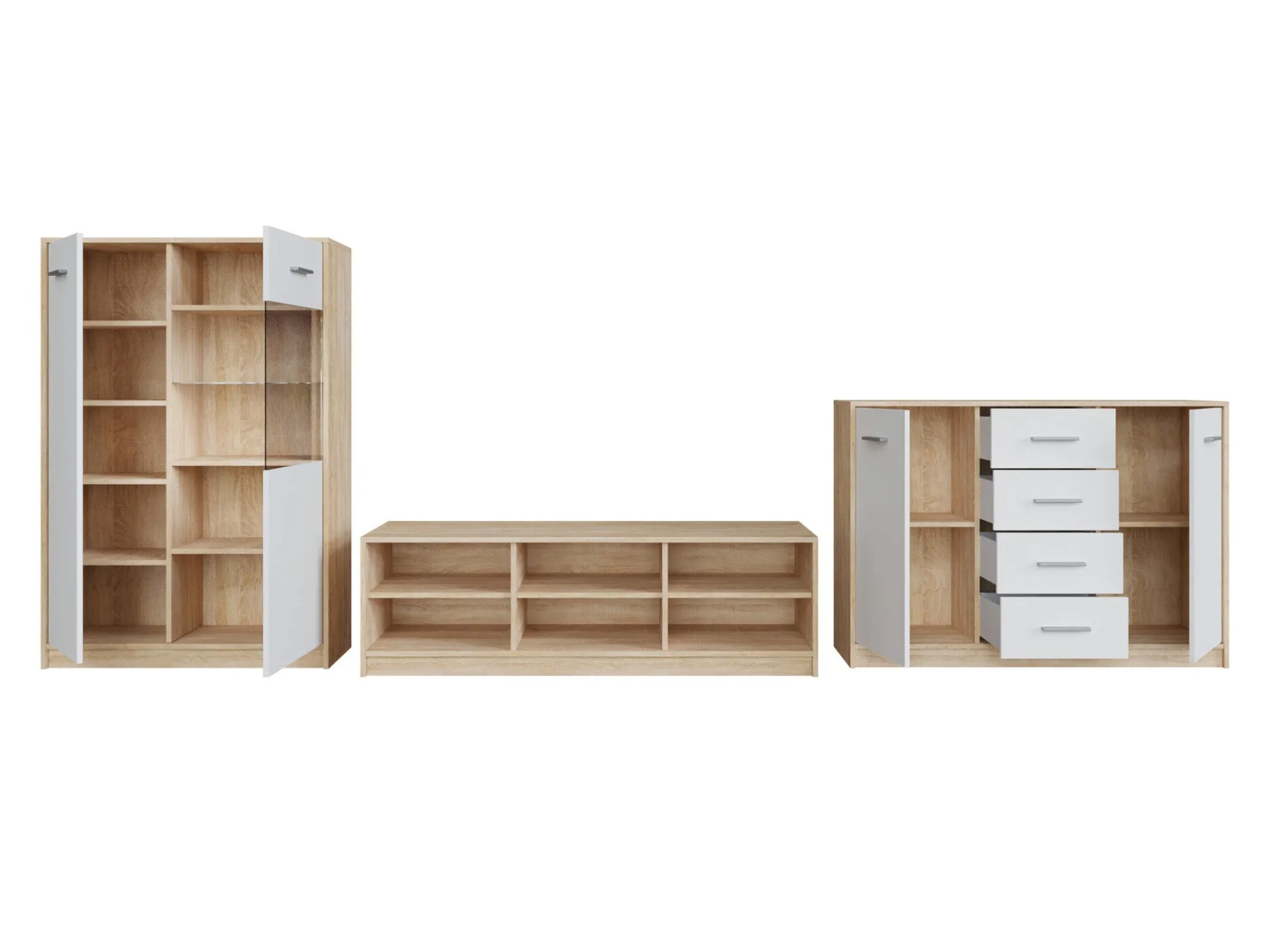 Stuemøbelsæt Novsore 165 (Sonoma eg + Hvid)