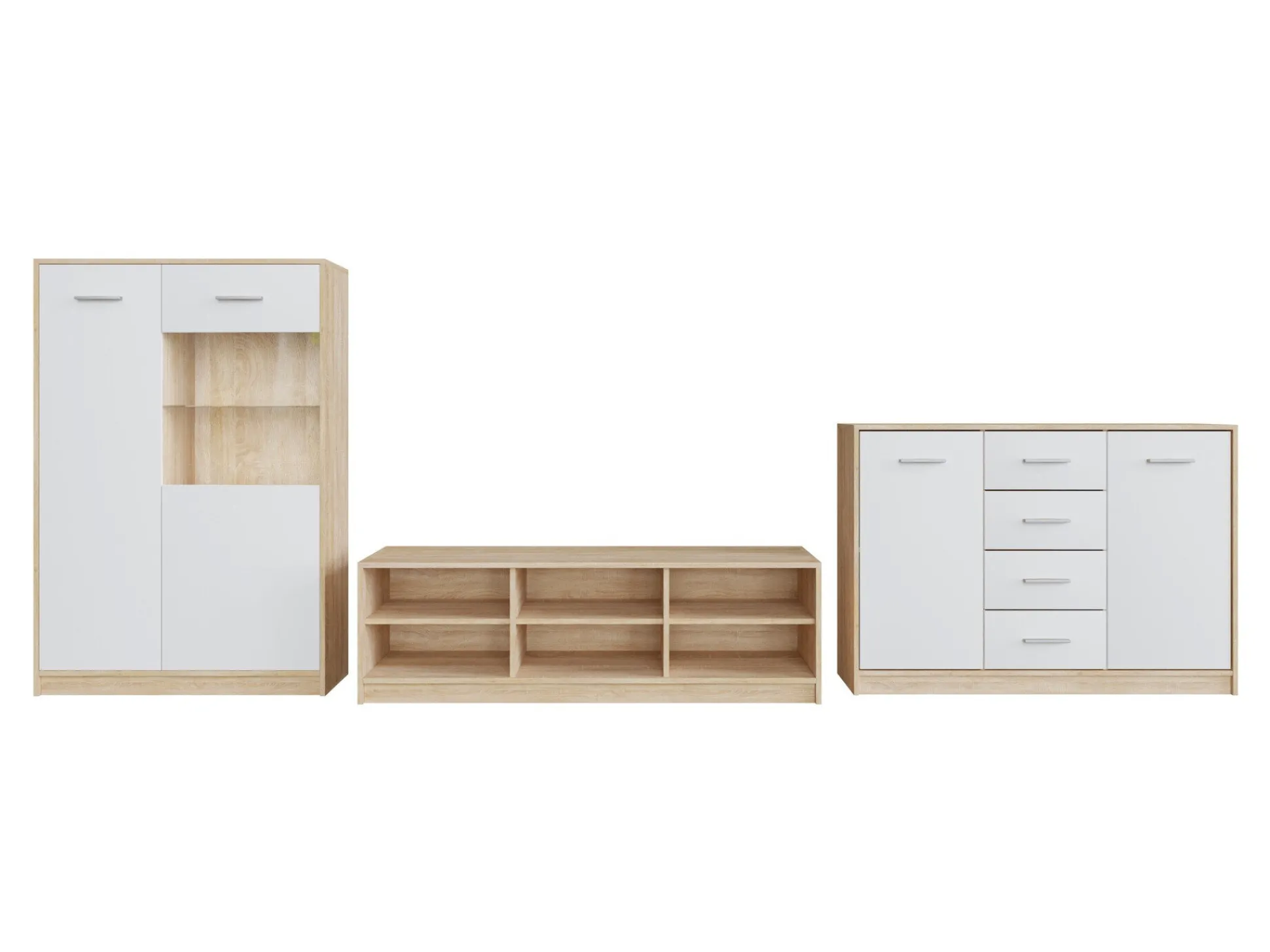 Stuemøbelsæt Novsore 165 (Sonoma eg + Hvid)